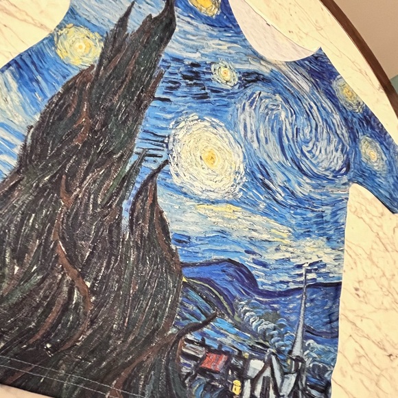 Artistic Starry Night Women's Blouse - Picture 5 of 10